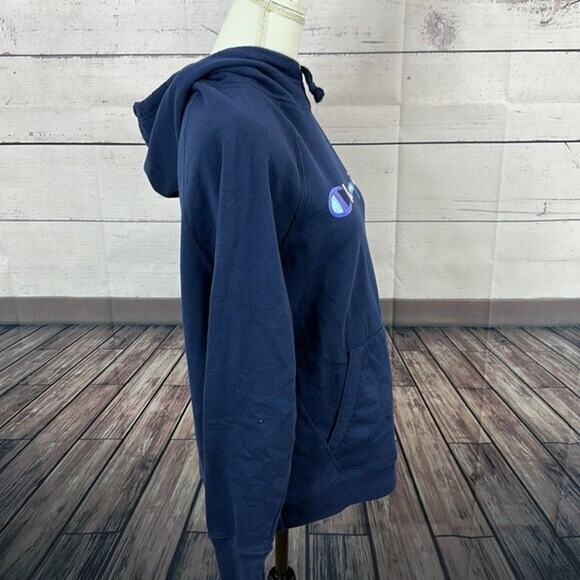 Champion Sweatshirt Womens Large Navy Long Sleeve Hoodie Pull Over - Picture 6 of 9
